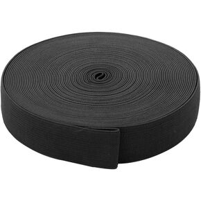 LIBAI-V Elastic Bands Elastic Spool for Sewing Art Craft 10 Yards/1 Inch (Black) (Black Elastic Band)