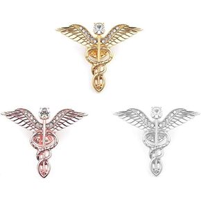 3 PCS Medical Caduceus Doctor Nurse Brooch Pin Sets Jewelry for Graduation Medical Student Gifts (3 pics)