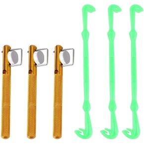 Fishing Knot Tool Set, 3PCS Fishing Knot Tying Tool+3PCS Hook Tier Fishing Dehooker Fly Fishing Accessory Loop Tyer Kit Fishing Tackler Tool for Angler