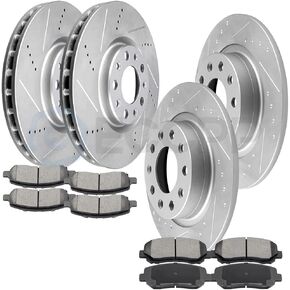 ECCPP Brake Kits, Front Rear 4 Brakes Disc Rotor 8 Ceramic Brake Pad fit for 2013 2014 2015 2016 for Dodge Dart