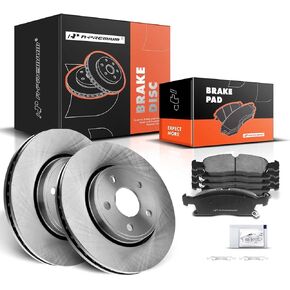 A-Premium 12.99 inch (330 mm) Front Drilled and Slotted Disc Brake Rotors + Ceramic Pads Kit Compatible with Select Dodge and Jeep Models - Durango 2011-2020, Grand Cherokee 2011-2018, 6-PC Set