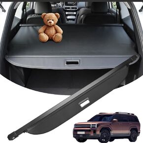 Cargo Cover for 2024 Hyundai Santa Fe Accessories 2024 Black Rear Trunk Shade Luggage Security Cover