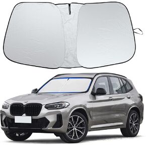 Car Windshield Sun Shade for BMW X3 G01 2018 2019 2020 2021 2022 2023, Front Sun Shade Car Windshield Foldable Sun Shade Protector Block UV Rays for BMW X3 Car Accessories