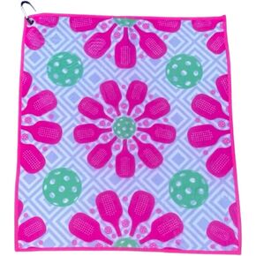 Pickleball Towel, Pickleball Gifts, Paw Print Pickleball Accessories, Microfiber & Cotton Athletic Towels with Carabiner Clip, Pickle Ball Gifts for Women, Pickleball Gear