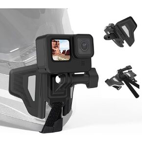 TELESIN Helmet Mount Chin Strap Clamp Motorcycle Dirt Bike Mounts Holder Accessories for GoPro Max 12 11 10 9 8 7 6 5 Insta360 X3 X4 Go3 Ace Pro DJI Action 3 4 Osmo Pocket 3 Camera Head View Accessory