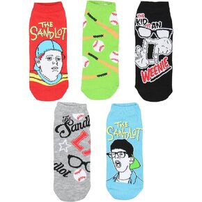 The Sandlot Squints Ham L7 Weenie Baseball Icons No-Show Ankle Socks 5 Pair (9-11)