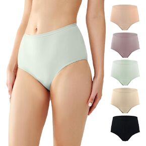Washable Absorbency Incontinence Regular Underwear for Women, Reusable Leak Proof Protection Panties for Bladder Leakage(5Color, Large, 5 Pack)