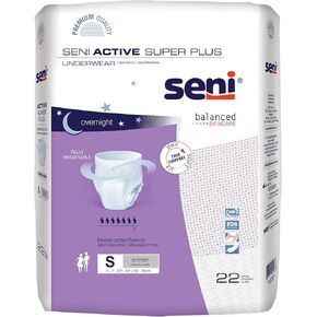 ملابس داخلية Seni Active Super Plus للاستعمال مرة واحدة مع درزات قابلة للتمزيق، مقاس كبير، S-LA18-AP1، ثقيل، 18 قيراط