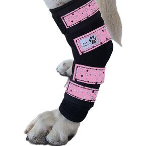 Pair of Dog Leg Braces, Ultra Supportive, Comfortable, Dual Metal Springs, Hind Leg Wraps, Canine Hock Brace for Joint Arthritis, Assists Injury & Sprains (Dark Blue Stars, Large)