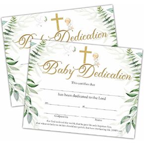 Baptism Certificates, Baptism Certificates for Church, Baby Dedication Certificates, Greenery Angel Certificates for Baptism Supplies for Baby Boy Girl, Certificates of Recognition dd15