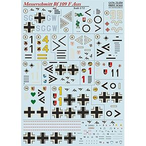 Decal for Messerschmitt BF.109 F ACES Airplane 1/72 PRINT SCALE 72-254