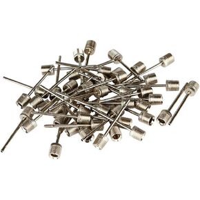 yueton Pack of 50 Ball Inflating Pump Needle Adaptor - Metallic Air Inflation Needles for Sport Football/Basketball/Soccer/Gym