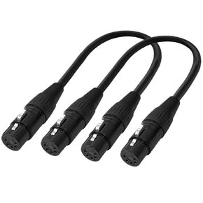 2 Pack 5 Pin XLR Male to Male,DMX512 5 PIN XLR Male to Male,5-PIN DMX Cable,1FT,5 PIN XLR DMX Cable Adapter Microphone Cable XLR 5PIN Male to Male Adapter