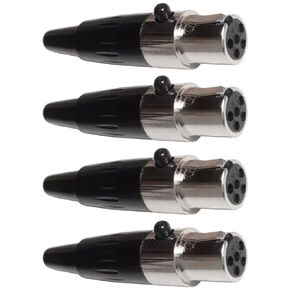 CESS TA5F 5-Pin Mini XLR Female Jack Cable Connector Adapter for Mic Microphone (jcx) (4 Pack)