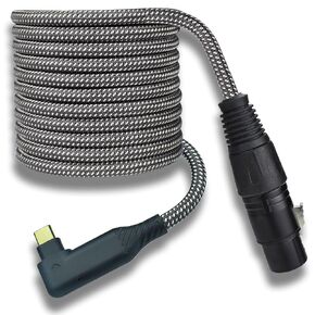 Guitar to USB C Cable Adapter, 10feet 6.35mm Quarter Inch 1/4 to USBC Type-C Guitar Bass Cord for Mac pad Android Phone Recording, Nylon Braid Heavy Duty, OFC Shield Noise Free