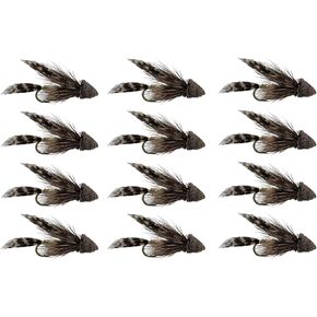 Muddler Minnow Fly Fishing Flies | 12pc Flies for Fly Fishing | Size 12 Fishing Flies | Trout Flies and Bass Flies | Effective Fly Fishing Lures | Fly Fishing Gear