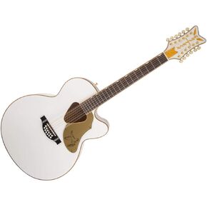 Gretsch G5022CWFE-12 Rancher Falcon 12-String Acoustic-Electric Guitar Laurel with Compensated Synthetic Bone Saddle Fingerboard (Right-Handed, White)