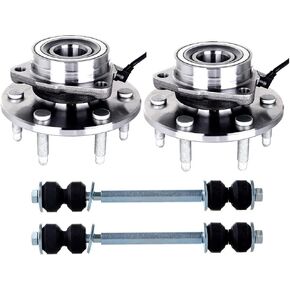 SCITOO 4-PC Set Suspension Kit for Cadillac Escalade ESV EXT for Chevrolet Avalanche Silverado 1500 Suburban Tahoe for GMC Sierra Yukon XL 1500 Front Sway Bar End Link Wheel Hub and Bearing Assembly