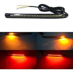 Universal Amber Red led Light Strip Motorcycle Tail Brake Stop Turn Signal 32LED 8" Flexible led Light for Motorcycle Scooter Car Golf Cart