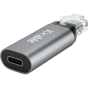 Ethernet Splitter 1 to 2 Out (Double USB-C Port), Upgrade Design RJ45 Splitter with USB Power Cord, Gigabit LAN Internet Adapter, High Speed Max 1000Mbps, Dual Type-C Port for USB C & A to C Cable