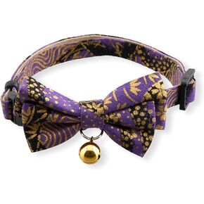 Gilded Gold Bow Tie Cat Collar (Red)