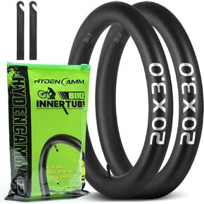 2 Pack 20x3 Fat Tire Bike Inner Tubes, 20" Fat Bike Tubes 20 X 3.0/3.50 AV Schrader Valve with 2 Tire Levers, Inner Tube Compatible with 20X3.0 20 X 3.30 20 X 3.5 for Road/Mountain/E Bike by Hydencamm