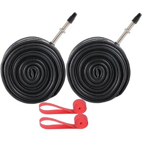 2-Pack 26x1.9/1.95/2.0/2.125 Bike Inner Tubes Presta Valve 48MM Plus 2 Bike Tire Strips 26" Bicycle Tubes Compatible with 26x1.9 26x1.95 26x2.0 26x2.125 Bike Tire Tubes