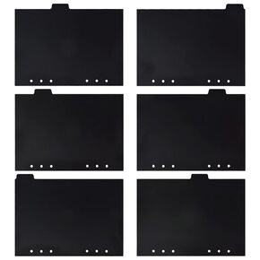 NUOBESTY Plastic Binder Dividers 6pcs Binder Dividers 6 Ring Tab Dividers Plastic 6 Sheets Insertable Index Page Dividers 6 Hole Punch Dividers Letter for A5 Loose Leaf Notebook Black