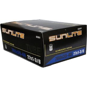 Bicycle Inner Tube, 700 x 35-40 (27 x 1-3/8) Schrader Valve 32mm, Sunlite