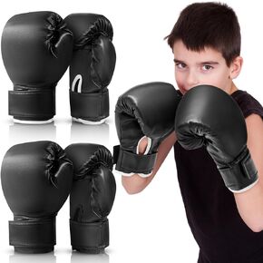 2 Pair Boxing Gloves for Kids Kickboxing Gloves Boxing Training Gloves Heavy Punching Bag Sparring Gloves for Muay Thai MMA Boxing Teaching, Gift for Age 3-18 Years in Kuwait