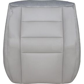 Leather Gray Super Duty Lariat Driver Side Bottom Replacement Seat Cover Compatible with Ford F250 F350 2002 2003 2004 2005 2006 2007
