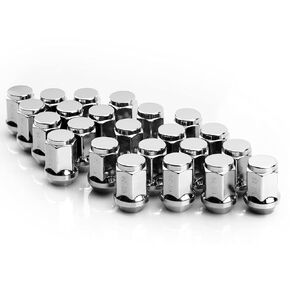 ZOFFI 1/2-20 Lug Nuts 23pcs - Compatible with 1987-2018 Jeep Wrangler JK, 2002-2012 Jeep Liberty, 1993-2010 Jeep Grand Cherokee Aftermarket Wheel - Black Closed End Solid Lug Nuts