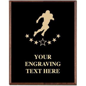 Crown Awards Football Plaques, Custom Engraved Football Player Trophy Plaque Award, Great Customizable Football Team Gift Prime