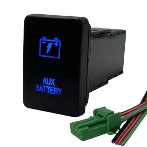 Blue Led Light Bar Push Button Switch for Toyota Sequoia Highlander Landcruiser Tacoma 4Runner Highlander 3Amp 12V Illuminated ON-Off Button Switch with Wiring Connector