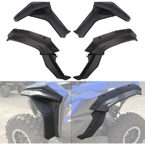 Wider XXL Front&Rear Fender Flares Kit Compatible with Kawasaki Teryx KRX 1000 2020-2023 Accessories, Update Extended Mud Flaps Extension Mud Guards Replace 99994-1324(12PCS,Left & Right)