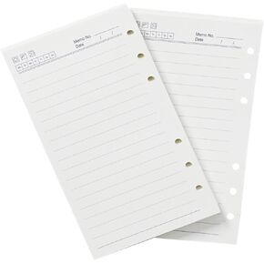 Moterm Lined Refills for Personal Ring- Undated Inserts Set of 2 (6.75 inch x 3.75 inch)