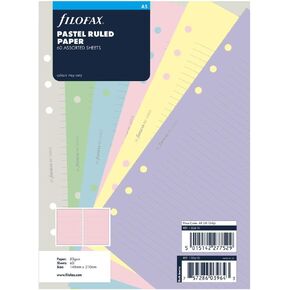 Filofax B132610 Organizer Refill, A5 Size, Pastel colors, Ruled Paper