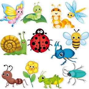 60 Pieces Spring Summer Insect Theme Cutouts Classroom Bulletin Board Decoration Bug Cutouts Butterfly Sunflower Bee Cutouts for Early Childhood Teacher Student School Wall Birthday Party Decoration