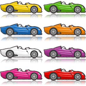 64 Pcs Colorful Race Cars Cutouts Race Cars Accents Paper Cars Cutouts Party Race Cars Bulletin Board Classroom Decor for Teacher Student Race Cars Party Supplies