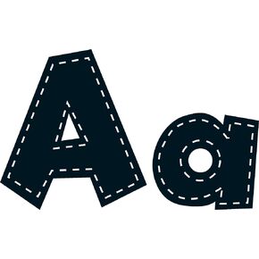 Teacher Created Resources Black Stitch 4" Fun Font Letters (TCR75150)