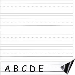 10 Pack Magnetic Sentence Strips, Sentence Strips with Magnets, 12 x 3 in, Magnetic Dry Erase Sentence Strips, Lined Magnetic Strips, Reusable Classroom Learning Tool for Learning (Bright Color)