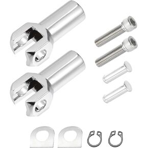 X AUTOHAUX Passenger Foot Peg Supports Mounts Clevis Kit Left and Right Motorcycle Footpeg for Harley Davidson Softail 2000-2006 Footrest Mounting Clevis Hardware Kit Silver Tone