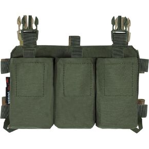 YAKEDA Triple Magazine Pouch with Quick Release Mag Pouch Insert, UTX Buckles Combined with Chest Mini Rig and Vest