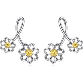 أقراط ديزي من الفضة الإسترليني على شكل زهرة الأقحوان هدية مجوهرات للنساء والفتيات in Kuwait