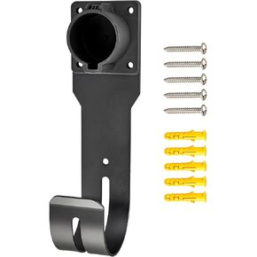 Anina EV Charger Holder for SEA J1772 Connector Nozzle Holster Dock and Cable Organizer J-Hook Wall-Mount Electric Vehicle Connector Heavy-Duty Steel EV Charging Cable Hook Cable Holder