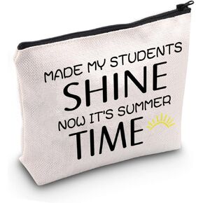 JXGZSO Summer Make Up Bag Teacher Summer Vacation Made My S Shine Now It's Summer Time Storage Bag End of Year Gift (Made My S Shine)