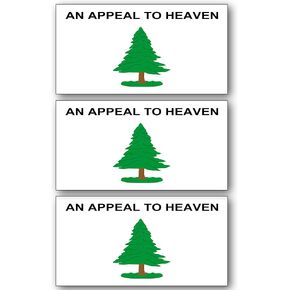 an Appeal to Heaven American Flag Car Magnetic Stickers - Bumper Sticker - Car Stickers & Decal Sticker Magnet - American Made Decals & Bumper Stickers for Car - Truck Decals - 4" X 2.1" (Set of 3)