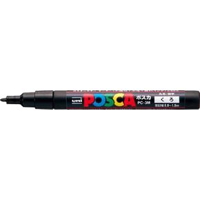 uni PC3M.24 Water-Based Pigment Marker, Uniposka Fine Point, Black