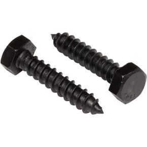 Stainless Steel Black Lag Bolts 5/16" x 1" Hex Lag Screws (25 pcs) Stainless Black Oxidized
