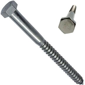 1/4" X 3" - 304 Grade Stainless Steel lag screws, Hex head fasteners, stainless steel screw. Use as Construction, wood, metal, lag screw mounting screws fasteners lag bolts. Heavy duty screws. (100)